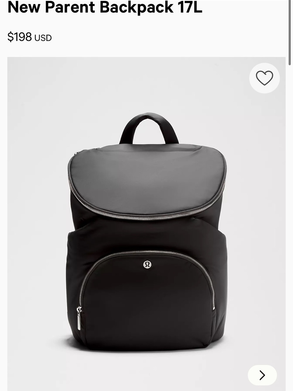 Lulelemon Black New Parent Backpack